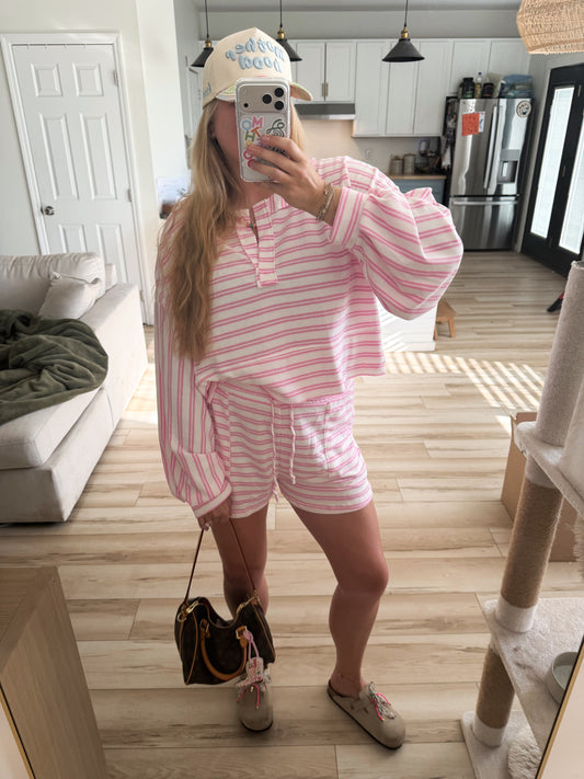 Pretty In Pink Striped Set