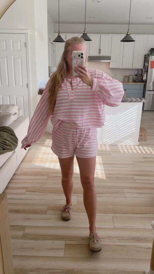 Pretty In Pink Striped Set